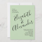 Peach & Light Green Peony & Rose Blumenhochzeit Einladung (Vorderseite)