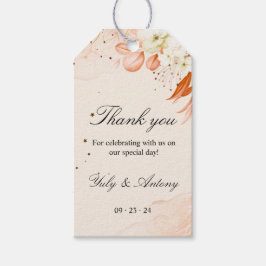 Peach Light Orange Wedding Vielen Dank für Ihre Un Geschenkanhänger