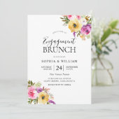 Peach Lila Blush Blume Einsatzgruppe Brunch Einladung (Stehend Vorderseite)