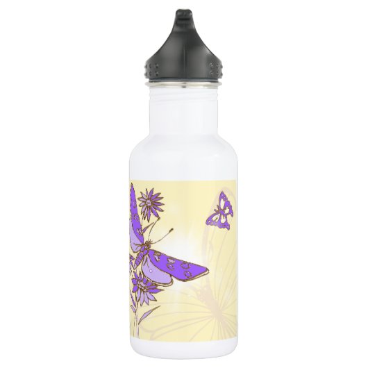 Peach Lila Butterfly Edelstahlflasche (Rechts)