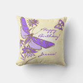 Peach Lila Butterfly Kissen (Vorderseite)