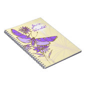 Peach Lila Butterfly Notebook Notizblock (Rechte Seite)
