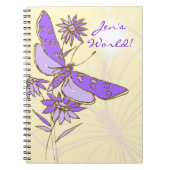 Peach Lila Butterfly Notebook Notizblock (Vorderseite)