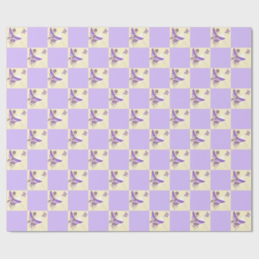 Peach Lila Butterfly Wrapping Paper Geschenkpapier (Flach)