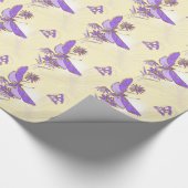 Peach Lila Butterfly Wrapping Paper Geschenkpapier (Ecke)