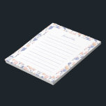 Peach & Lila floral Personalisierter Notepad Notizblock<br><div class="desc">Dieses personalisierte Notizblock-Design zeichnet sich durch ein wunderschönes,  handgemaltes,  florales Wasserfarbenmuster mit Korallenrosa und Violett aus. Passen Sie den Text mit Ihrem Namen an und verwenden Sie ihn für jede Gelegenheit oder jedes Geschäft. Mehr passende Produkte gibt es in meinem Shop ByEunMee.</div>