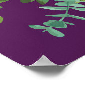 Peach Lila Hochzeitflorale Rose Poster (Ecke)