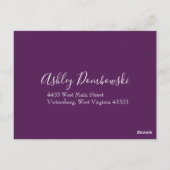 Peach Lila Hochzeitflorale Rose Postkarte (Rückseite)