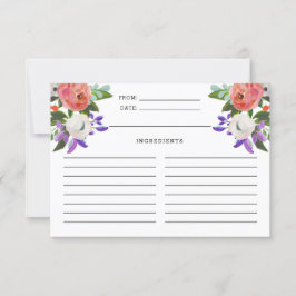 Peach Lila Minze Green Floral Blooms Rezept Karte