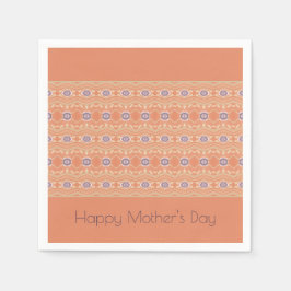 Peach Lila und Beige Serviette