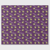 Peach Lila Wedding Vintage Rose Geschenkpapier (Flach)