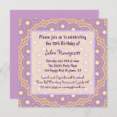 Peach & Lilac Circles Geburtstagsparty Einladung (Vorne/Hinten)