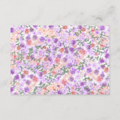 Peach, Lilac & Clay Rose Bouquet Wedding Details Begleitkarte (Rückseite)