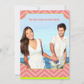 Peach, Limon und Berry Art Déco Einladung zur Hoch (Rückseite)