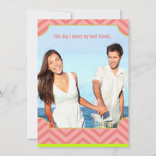 Peach, Limon und Berry Art Déco Einladung zur Hoch (Rückseite)