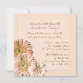Peach Linen Gerber Daisy Custom Wedding Einladung (Vorderseite)