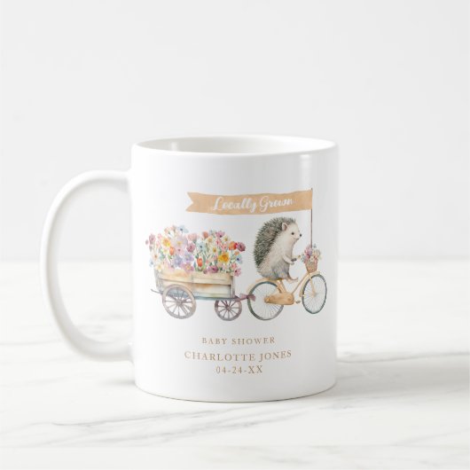 Peach Local Grown Baby Shower Tasse - Floral Hedge (Links)