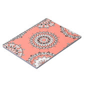 Peach Mandala 1 Spiralnotebook Notizblock (Linke Seite)
