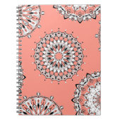 Peach Mandala 1 Spiralnotebook Notizblock (Vorderseite)