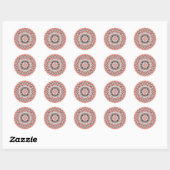 Peach Mandala (Design 1) Stickers (Blatt)