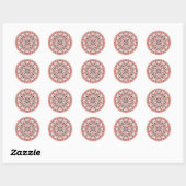 Peach Mandala (Design 2) Stickers (Blatt)