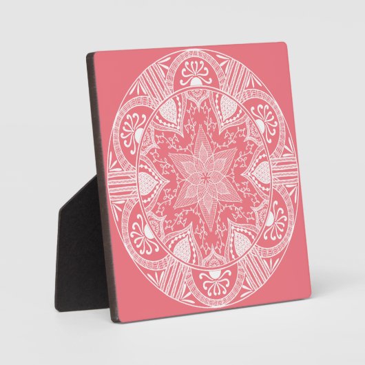 Peach Mandala Fotoplatte (Vorderseite)