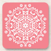 Peach Mandala Getränkeuntersetzer (Vorderseite)