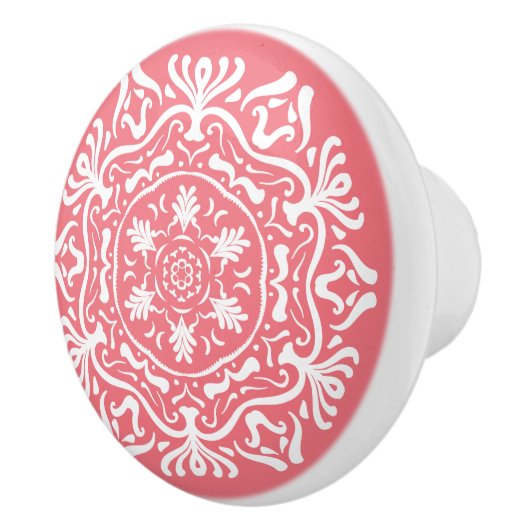 Peach Mandala Keramikknauf (Rechts)