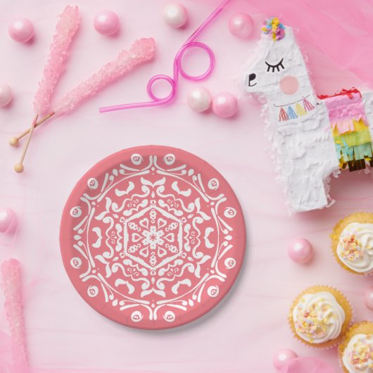 Peach Mandala Pappteller (Party)