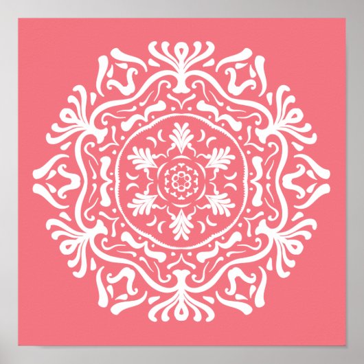Peach Mandala Poster (Vorne)