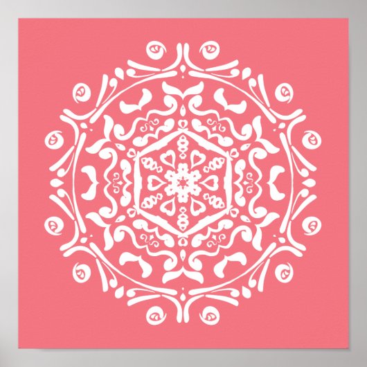 Peach Mandala Poster (Vorne)