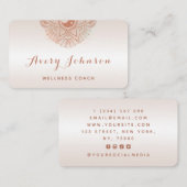 Peach Mandala Wellness Coach Moderne Social Media Visitenkarte (Vorne/Hinten)