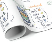 PEACH MANGO SPINACH WASSER SMOOTHIE GESUNDE LEBENS GESCHENKPAPIER (Rolleneckpunkt)