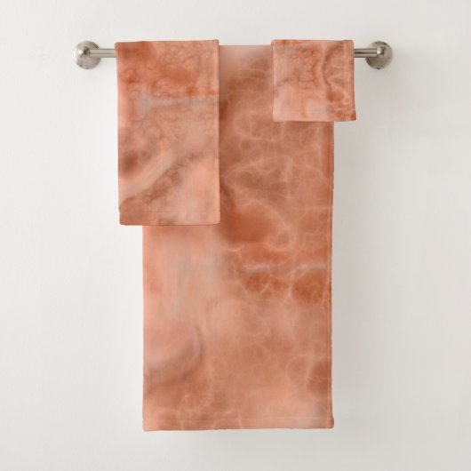 Peach Marble abstrakt Badhandtuch Set (Insitu)