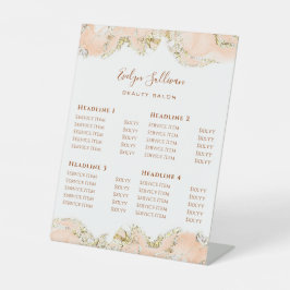 Peach Marble Design Preisliste Sockelschild