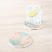 Peach Marbled Getränkeuntersetzer (Seite)