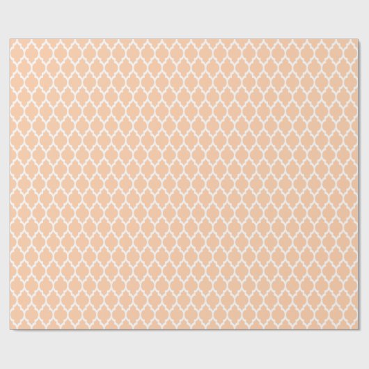 Peach marokkanisches Quatrefolienmuster #4 Geschenkpapier (Flach)
