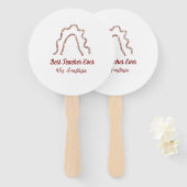 Peach marron glitter rainbow teacher appreciation  fächer (Vorne und Hinten)