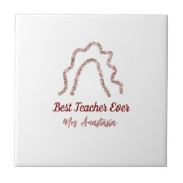 Peach marron glitter rainbow teacher appreciation  fliese