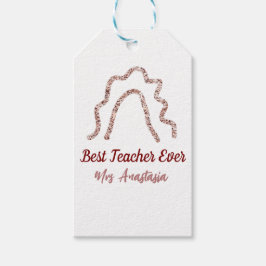 Peach marron glitter rainbow teacher appreciation  geschenkanhänger