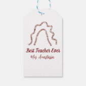 Peach marron glitter rainbow teacher appreciation  geschenkanhänger (Rückseite)