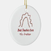 Peach marron glitter rainbow teacher appreciation  keramik ornament (Rechts)