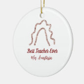 Peach marron glitter rainbow teacher appreciation  keramik ornament (Links)