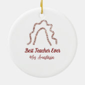 Peach marron glitter rainbow teacher appreciation  keramik ornament (Hinten)