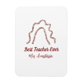 Peach marron glitter rainbow teacher appreciation  magnet