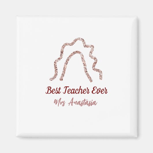 Peach marron glitter rainbow teacher appreciation  magnet (Vorne)