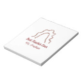 Peach marron glitter rainbow teacher appreciation  notizblock (Rotiert)