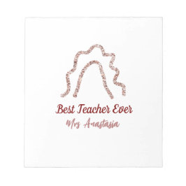Peach marron glitter rainbow teacher appreciation  notizblock