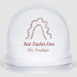 Peach marron glitter rainbow teacher appreciation  schneekugeln