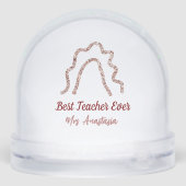 Peach marron glitter rainbow teacher appreciation  schneekugeln (Rückseite)